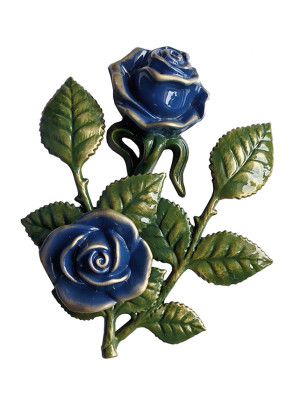 Lacquered bronze flower 6101.blue