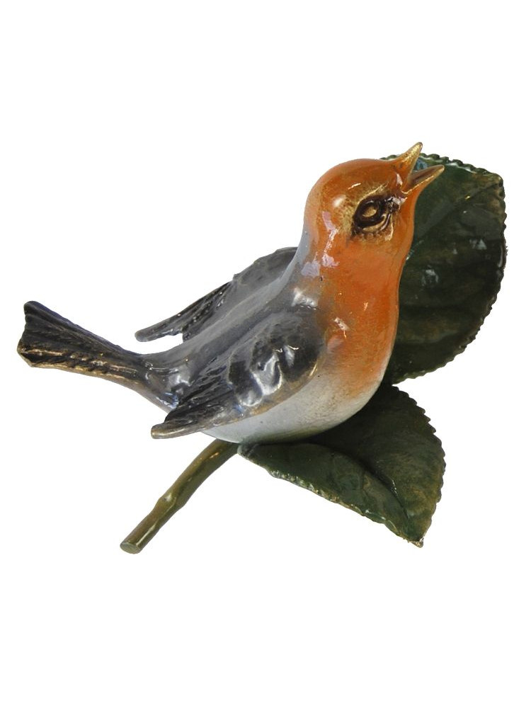 Lacquered bronze bird on a twig 1935.D25