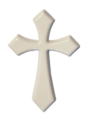 White-lacquered bronze cross Gotisk kors BI