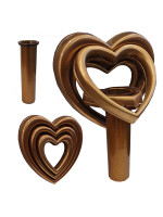 Lacquered triple heart vase in bronze 2316.BR