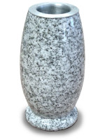 Polished stone vase – Light Granite