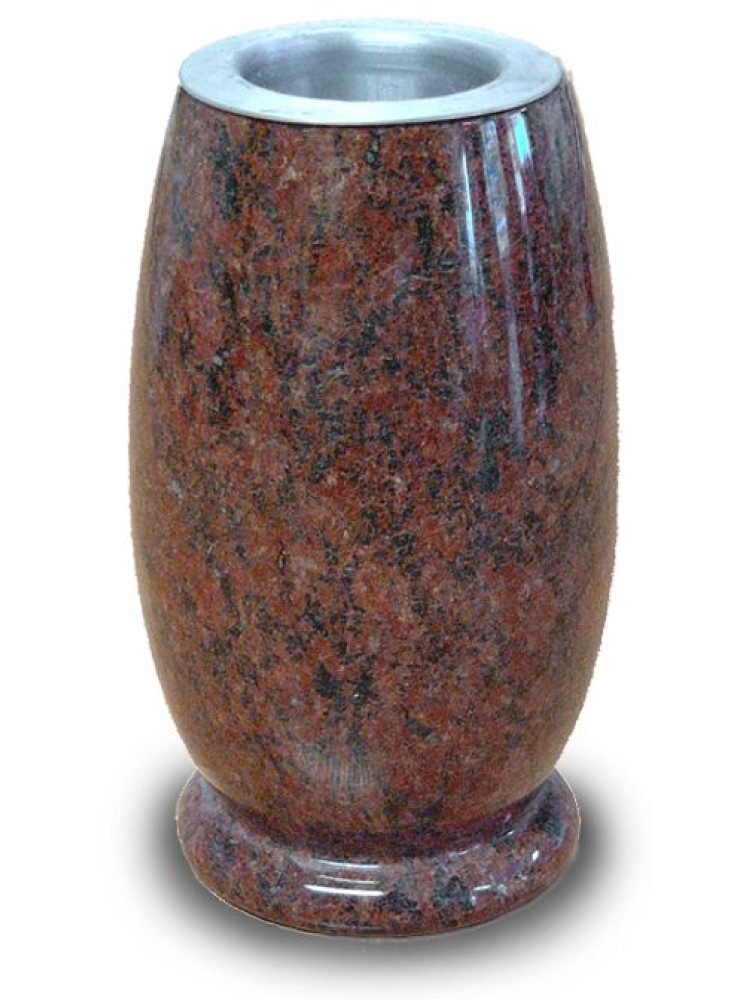 Polished stone vase – Red Granite