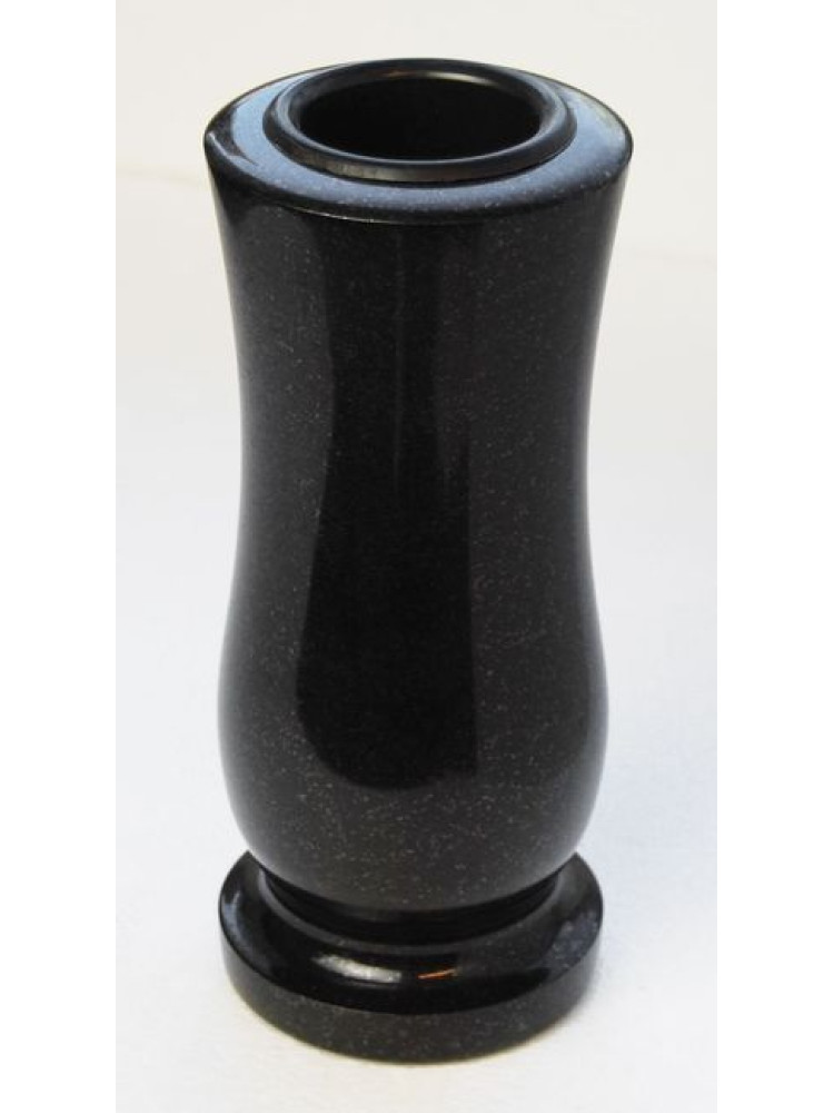 Polished stone vase – Black granite