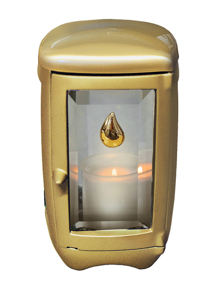 Lacquered bronze lantern with gold-plated drop 434.IT - 435.IT