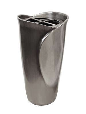 Lacquered bronze vase, aluminium colour 371.AL