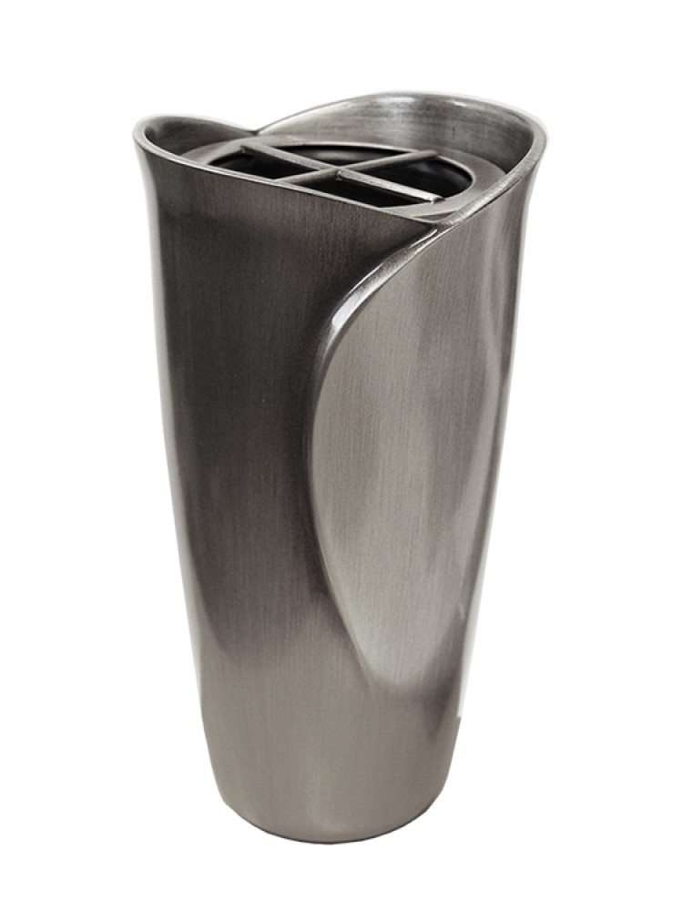 Lakkert bronsevase, aluminiumsfarge 371.AL