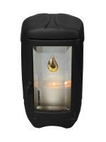 Lacquered bronze lantern MAC Nero with gold-plated drop 1129.MAC.NERO - 1128.MAC.NERO.dråpe