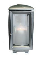 Aluminium-lacquered bronze lantern 482.19.AL