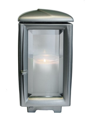 Aluminium-lacquered bronze lantern 482.19.AL