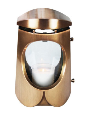 Clear-lacquered bronze lantern 726.BR