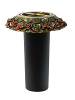 Lakkert pyntering i bronse - med vase i plast 292.D