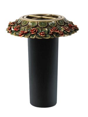 Lacquered decorative bronze ring – with plastic vase 292.D