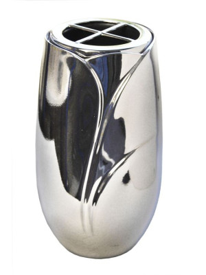 Lacquered bronze vase, chrome, Cromato 830.CR - 831.CR