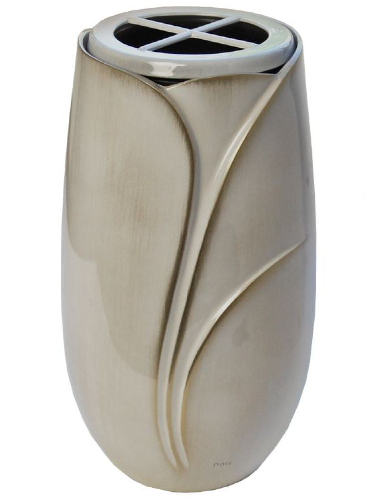 Lacquered bronze vase, Bianco Melange 830.BI Melange - 831.BI Melange