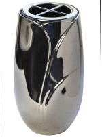 Lacquered bronze vase - Silver Black 830.SB - 831.SB