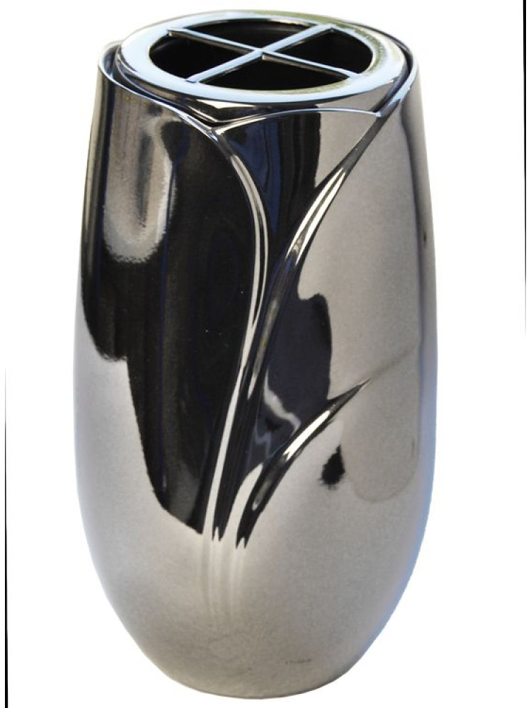 Lakkert bronsevase - Silver Black 830.SB - 831.SB