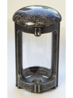 Aluminium-coloured bronze lantern with stone lid 0740.AL.orion