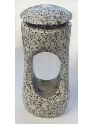 Polished stone lantern - Light Granite
