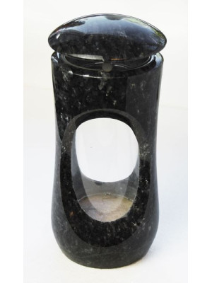 Polished stone lantern - Dark Labrador