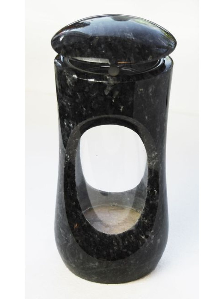 Polished stone lantern - Dark Labrador