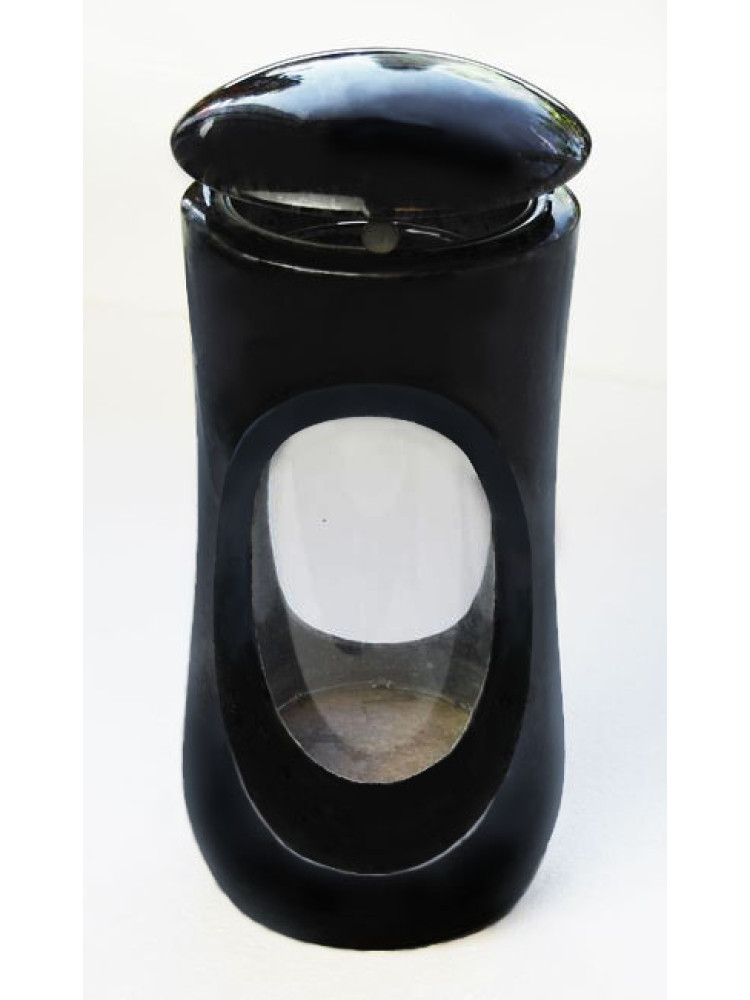 Polished stone lantern - Black Granite