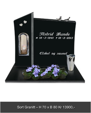 Offer monument – Black granite H70 x W80