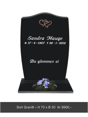 Offer monument – Black granite H70 x W50