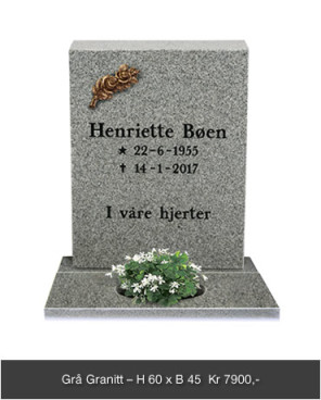 Offer monument – Grey granite H60 x W45