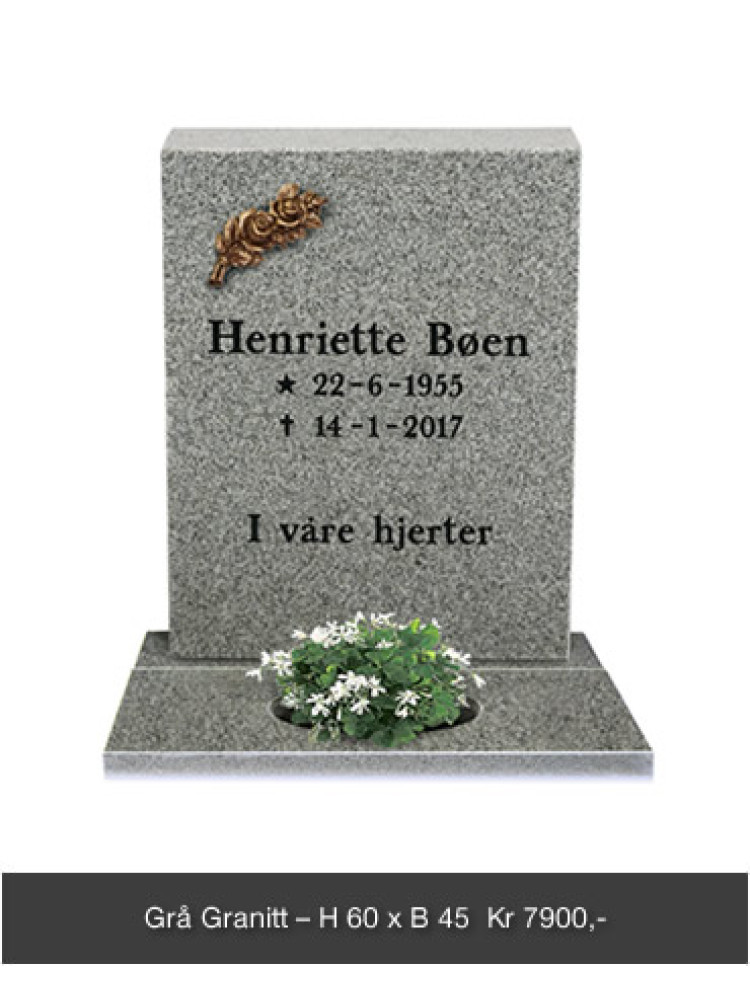 Offer monument – Grey granite H60 x W45