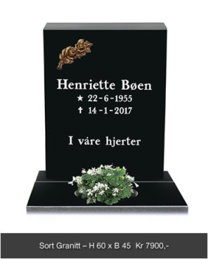Offer monument – Black granite H60 x W45