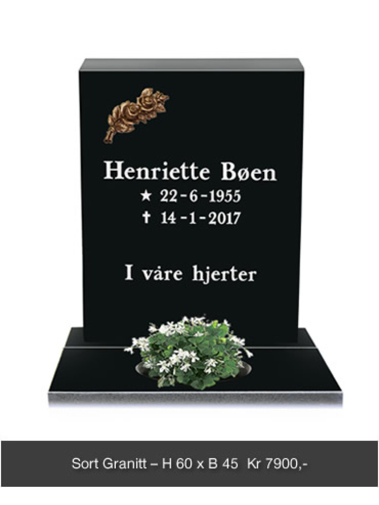 Tilbudsstein – Sort granitt H60 x B45
